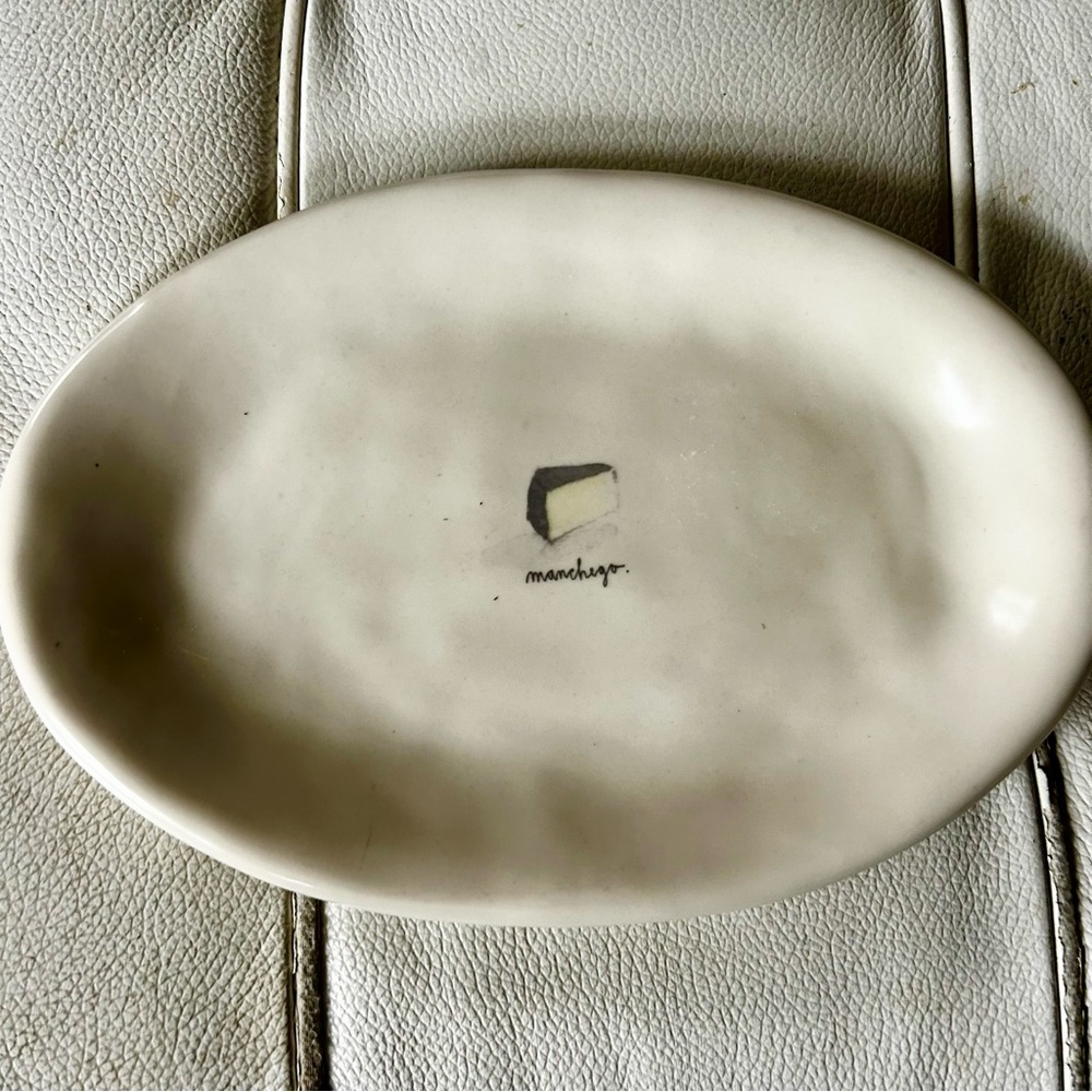 Rae Dunn oval plate cream manchego cheese print 🧀 good condition